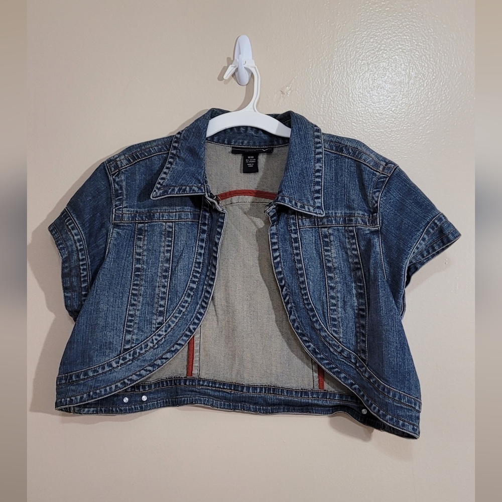 Womens plus size vest jean jacket